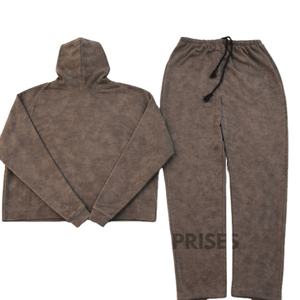PRO ENTERPRISES Conjunto de Sudadera con Capucha para Hombre, 100% Algodón, Felpa, Diseño Desgastado, Transpirable, para Invierno - Product Image 6