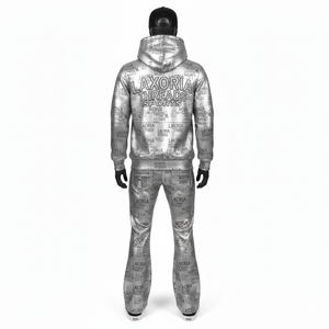 Nuevo Conjunto Deportivo Personalizado con Pedrería, Pantalones Deportivos Anchos, Sudadera Holgada y Pantalones Jogger, Conjunto Deportivo Extra Grande - Product Image 6