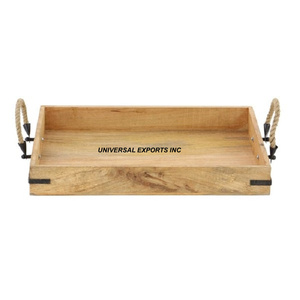 Plateau de service rond en bois de qualité supérieure, fait main, pour chocolats, plateau de service en bois classique et élégant - Product Image 2