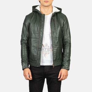 Veste de motard en cuir véritable de haute qualité pour homme, patchwork, col montant, manches longues, hiver, coupe-vent, écologique, logo avant - Product Image 2