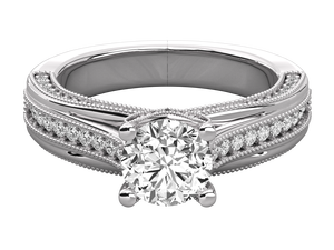 แหวนหมั้นผู้หญิงแบบคลาสสิก ชุบทอง 14K ประดับเพชรเลี้ยงในห้องปฏิบัติการ ได้รับการรับรองจาก IGI เงินแท้ 925 ทรงบริลเลียนต์ ผลิตโดย OMKAR JEWELS - Product Image 5