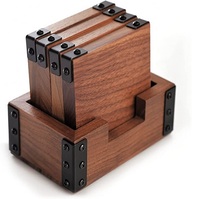 Ensemble d'ustensiles de cuisine de forme carrée, ensemble de 6 sous-verres en bois pour le thé, la Table basse, le dessous de verre décoratif