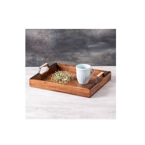 Handmade Art Deco Design for Mango Wood Serving Tray with Handle for Ramadan Wedding or Diwali <b>Decorative</b> Purpose - Product Image 5