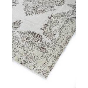 Tapis en laine noué à la main beige-brun vintage pour la maison - Idéal pour salon, couloir, entrée, chambre d'adolescent - Motif médaillon rectangulaire en puzzle - Product Image 2