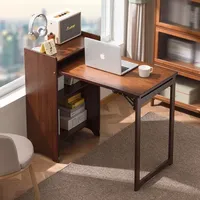 Escritorio de Computadora Plegable OEM ODM en Color Nogal, Escritorio para el Hogar, Escritorio Simple para Dormitorio, Mesa de Trabajo, Escritorio Simple para Estudiar y Escribir