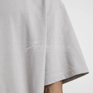 Camisetas de punto de algodón 100% para hombre, venta al por mayor, lavada con ácido Vintage camiseta pesada de alta calidad, logotipo personalizado de gran tamaño, 100% algodón - Product Image 4