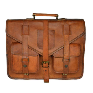 Sacoche pour ordinateur portable en cuir véritable fabriquée à la main en Inde, sac messager unique, luxe, étanche, boucle, écologique, tendance, épaule - Product Image 1