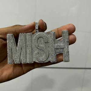 Colgantes y Dijes Finos: Colgante de Moissanita VVS con Letra Personalizada, Joyería Fina Hip Hop Iced Out, Colgante de Diamantes de Plata S925 para Hombre - Product Image 5