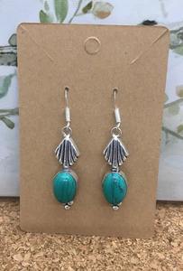 Turquesa piedra preciosa 925 plateado hecho a mano pendiente conjunto Boho joyería regalo para ella - Product Image 2
