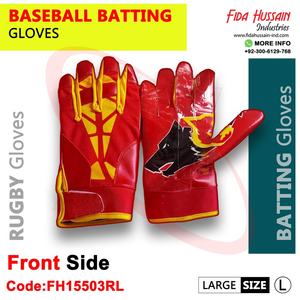Guantes de bateo de béisbol para juego deportivo transpirable Guantes de entrenamiento en cuero sintético con espalda impresa Guantes deportivos - Product Image 2