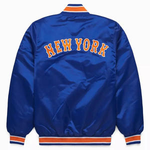 Veste universitaire extérieure OEM personnalisée Logo personnalisé Broderie Hommes Street Wear Vestes universitaires en satin léger - Product Image 2