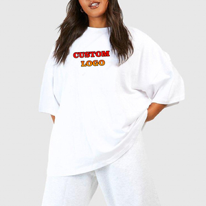 T-shirt 100% coton pour femmes sur mesure sérigraphié logo lourd 280gsm confortable streetwear T-shirts pour femmes - Product Image 6