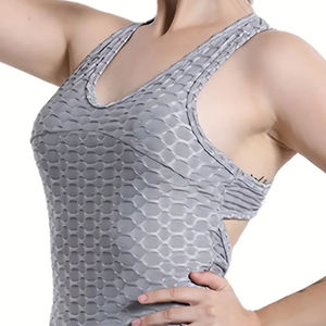 Mono Deportivo de Tela Texturizada de Poliéster y Elastano para Gimnasio, Ropa Deportiva Elástica de Punto de Una Pieza para Mujer - Product Image 5