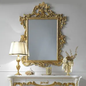 Роскошное Королевское античное деревянное настенное декоративное зеркало с резной рамой Бестселлер Оптовая Продажа дешевая мебель