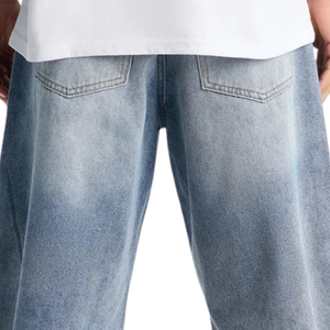 Pantalones Cortos de Mezclilla Azules Vintage para Hombre, Estilo Cargo, Desgastados, Transpirables, con Dobladillo Deshilachado, Casuales, de Moda Urbana, de Algodón para Verano - Product Image 4