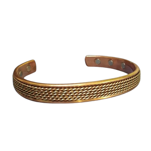 Bracelets magnétiques en cuivre gravés pour bijoux artificiels unisexes manchette ouverte idéale pour la Saint-Valentin et le cadeau d'anniversaire - Product Image 4