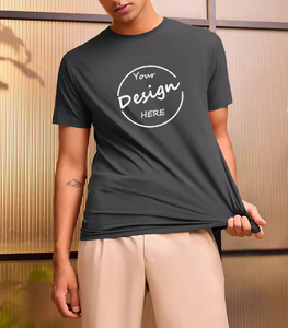 T-shirt personnalisé en fibre de bambou de luxe pour hommes, poids lourd, sérigraphie vierge, muscle, gym, homme, t-shirt basique souple, poids lourd - Product Image 5