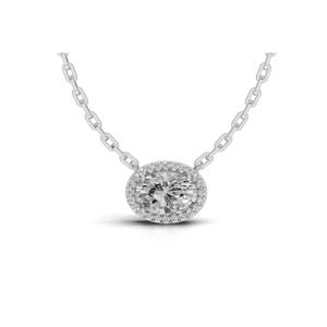 Pendentif ovale en diamant de laboratoire Exquisite Circle Of Dreams, halo, 0,676 ct, or 9 KT, 14 KT, 18 KT, bijoux en gros, OEM, B2B, export - Product Image 5