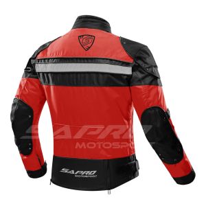 Sapro <b>Men's</b> Red Black Motorcycle <b>Jacket</b> Full Sleeve Reflective Windproof Waterproof Breathable Polyester Plus Size Racing Wear - Product Image 3