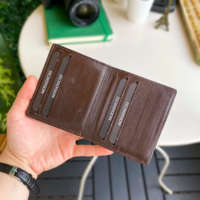 Portefeuille et porte-cartes en cuir véritable de couleur marron Design spécial et produit fait main de haute qualité-Fabriqué en Turquie