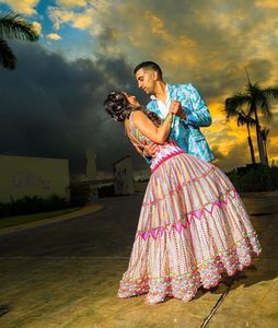 Secuencia bordada Pearl Work Legenga Choli Indian & Pakistani Wedding & Party Wear Lehenga ocasional - Product Image 1