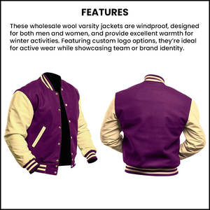Chaquetas universitarias de lana a prueba de viento al por mayor-Logotipo personalizado para hombres y mujeres, chaquetas Letterman ideales para equipos, clubes y escuelas - Product Image 5