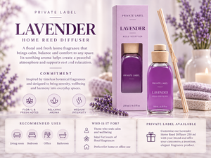 Diffuseur de roseaux à la lavande en marque propre 250 ml |   Parfum d'ambiance floral et relaxant |   Fabricant OEM Espagne - Product Image 3