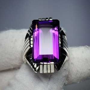 Anillo Unisex de cristal de lujo hecho a mano turco 925 plata esterlina sello estilo otomano banda regalo de joyería sin níquel - Product Image 1