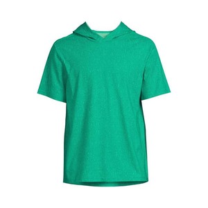 T-shirt à capuche pour homme, coupe classique, vert uni, coton, décontracté, pour l'été - Product Image 2