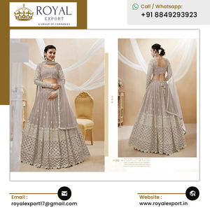 Georgette Lehenga Choli pesado más vendido de la mejor calidad con bordado de secuencia Zari a bajo precio - Product Image 4