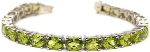 Women's <b>Bracelet</b> Natural Peridot Gemstone August Birthstone wedding Christmas Gift Handmade Jewelry 925 Sterling <b>Silver</b> <b>Bracelet</b> - Product Image 4