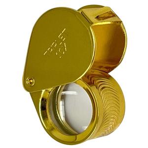 Loupe de bijoutier Jipsy Metal Industries 10X Triplet 18mm en laiton finition dorée, design à facettes pour outils de diamant et de pierres précieuses - Product Image 1