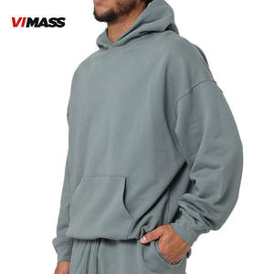 Sudadera con capucha de diseño personalizado de alta calidad para hombre para ropa de calle con estampado de hojaldre sin cordón, jersey liso con hombros caídos para invierno - Product Image 5