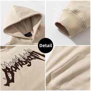 Venta al por mayor personalizado invierno hombres sudaderas con capucha serigrafía pulóver algodón polar de gran tamaño Casual Streetwear moda gimnasio - Product Image 5
