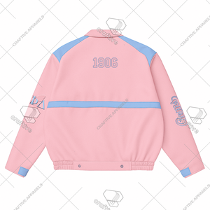 Gamma Phi Delta Varsity <b>Leather</b> Racing <b>Jacket</b> High Quality Customized Button Up <b>Leather</b> Racer <b>Jacket</b> For Women - Product Image 2