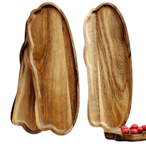 Unique Shape Decorative Wooden Serving Platter for Home Kitchen Restaurant Hotel Serverware Platter Made in India - Product Image 5