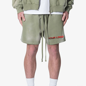 Hot Selling 100% Cotton Fleece Sunfade Washed <b>Short</b> Length Heavyweight <b>Shorts</b> Casual Wear <b>Long</b> Drawstrings Hip hop <b>Shorts</b> - Product Image 1