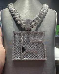 Personnalisable Argent 925 Hommes Moissanite Pendentif Miel Peigne Diamant Réglage Mode Pendentifs Charmes Toutes Les Lettres - Product Image 1