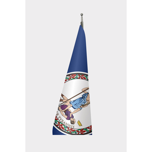 Drapeau de bureau officiel de la Virginie imprimé numériquement sur aluminium – Matériaux en polyester plastique – Assurance automobile, Éducation, Finances - Product Image 3