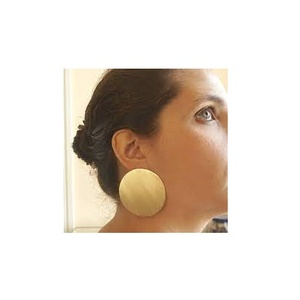 Pendientes de latón para mujer, joyería con diseño personalizado de Latón chapado en oro, diamante, con producto de uso hecho a mano - Product Image 1