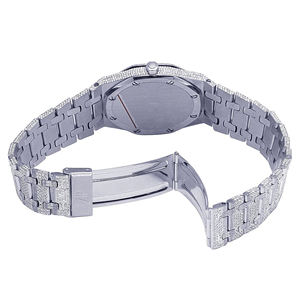 Montre de luxe pour homme en acier inoxydable avec quartz et moissanite glacée, haute qualité, édition limitée - Product Image 5