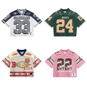 Personalizado 2025 Sublimación elegante Camisetas de fútbol americano Manga corta 100% Poliéster Transpirable Bordado totalmente personalizable - Product Image 1