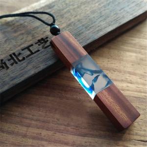 สร้อยคอจี้ทำจากเรซิ่นและไม้ทำด้วยมือ | เครื่องประดับเชือกยาวปรับได้สำหรับผู้หญิงในสไตล์โบโฮและรูปทรงเรขาคณิต - Product Image 3