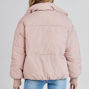 Vestes respirantes pour femmes couleur unie vêtements d'hiver Logo personnalisé imprimé femmes veste bouffante - Product Image 3
