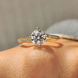 Round Brilliant Cut Lab Grown Diamond Bypass <b>Ring</b> in Pave Setting Women's Engagement <b>Ring</b> with VS Clarity - Product Image 1