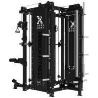 Machine Smith de fitness réglable avec système de câbles, cadre en acier, rack d'entraînement complet pour le corps, pour usage commercial