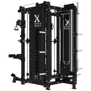 Machine de musculation française Smith avec système de câbles, cadre en acier, rack d'entraînement complet pour le corps - Product Image 2