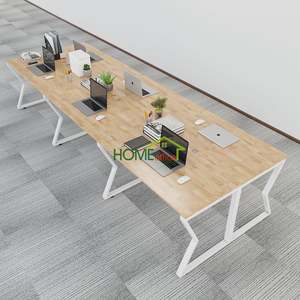 MConcept HBMC016 6-Piece Contemporary <b>Desk</b> Cluster 360x120 Steel Legs Melamine Assembly Required for Bedroom/Office Furniture - Product Image 3