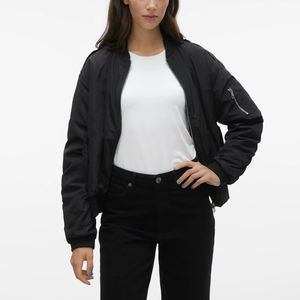 Nouvelles vestes bomber d'hiver pour femmes, fournisseur direct d'usine, tricotées, respirantes, de haute qualité, fermeture éclair personnalisée, teinture unie, écologiques - Product Image 1