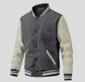 Chaqueta universitaria de alta calidad de fabricante OEM para hombre, Mangas de cuero de chenilla bordadas, letras de béisbol personalizadas a prueba de viento - Product Image 2